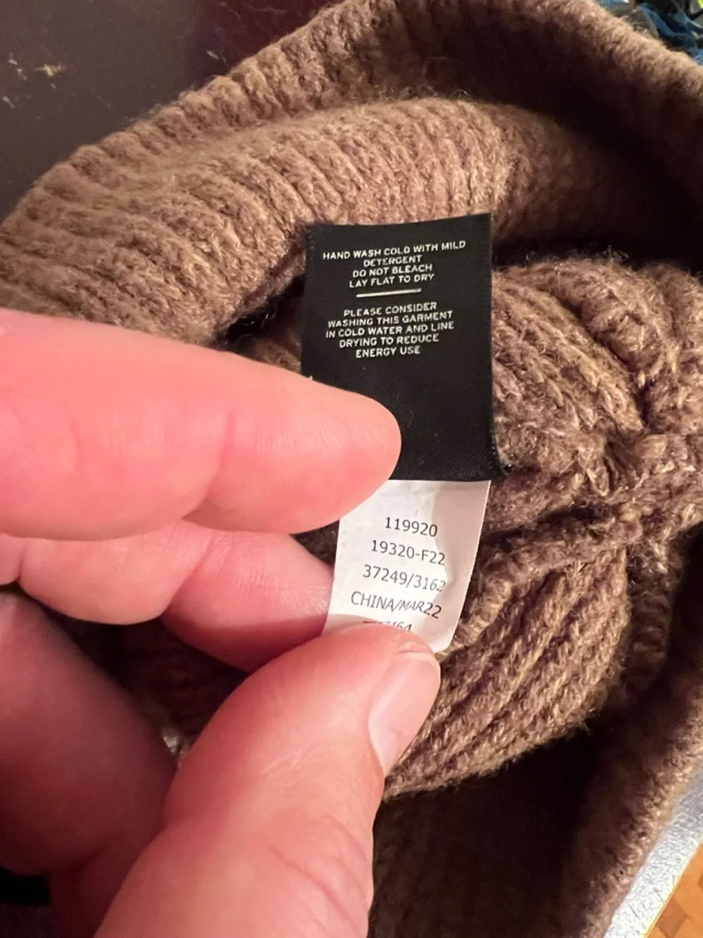 REI Co-Op Wool Blend Logo Winter Beanie Hat in Golden Brown, OSFM